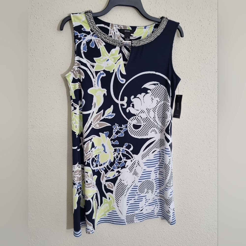 Navy and White Floral Dress